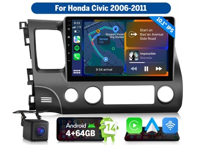 10.1'' Android Auto 14 4+64GB for Civic 8th Gen Car Stereo Radio Wireless CarPlay