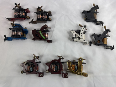 Lot of 10 Tattoo Machines Guns Equipment Dragon Hawk Ink Star & More