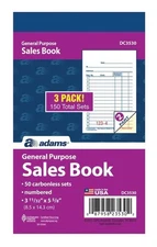 ABFDC3530  DC3530 Adams Sales Book, Carbonless, 1 box - 18 pads