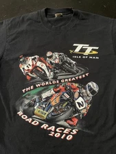 TT Isle Of Man Road Races 2010 T-Shirt, Black, Size: Large