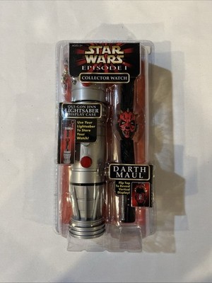 1999 Star Wars Episode 1 Darth Maul Collector Watch With Lightsaber Display Case