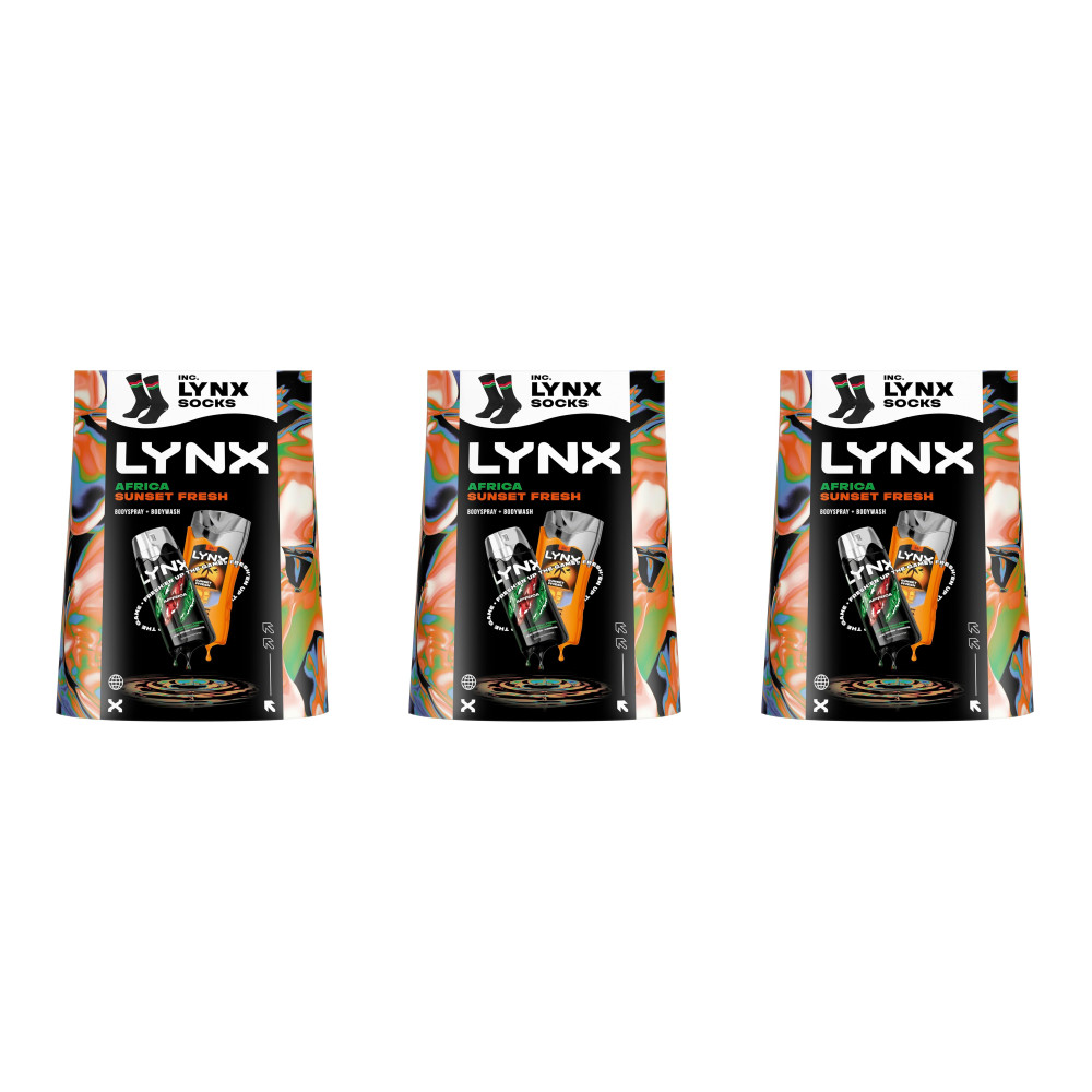 Lynx (Buy 1) Africa Spray & Sunset Wash Gift Set With Socks, 48H Fresh Scent Care - Image 4