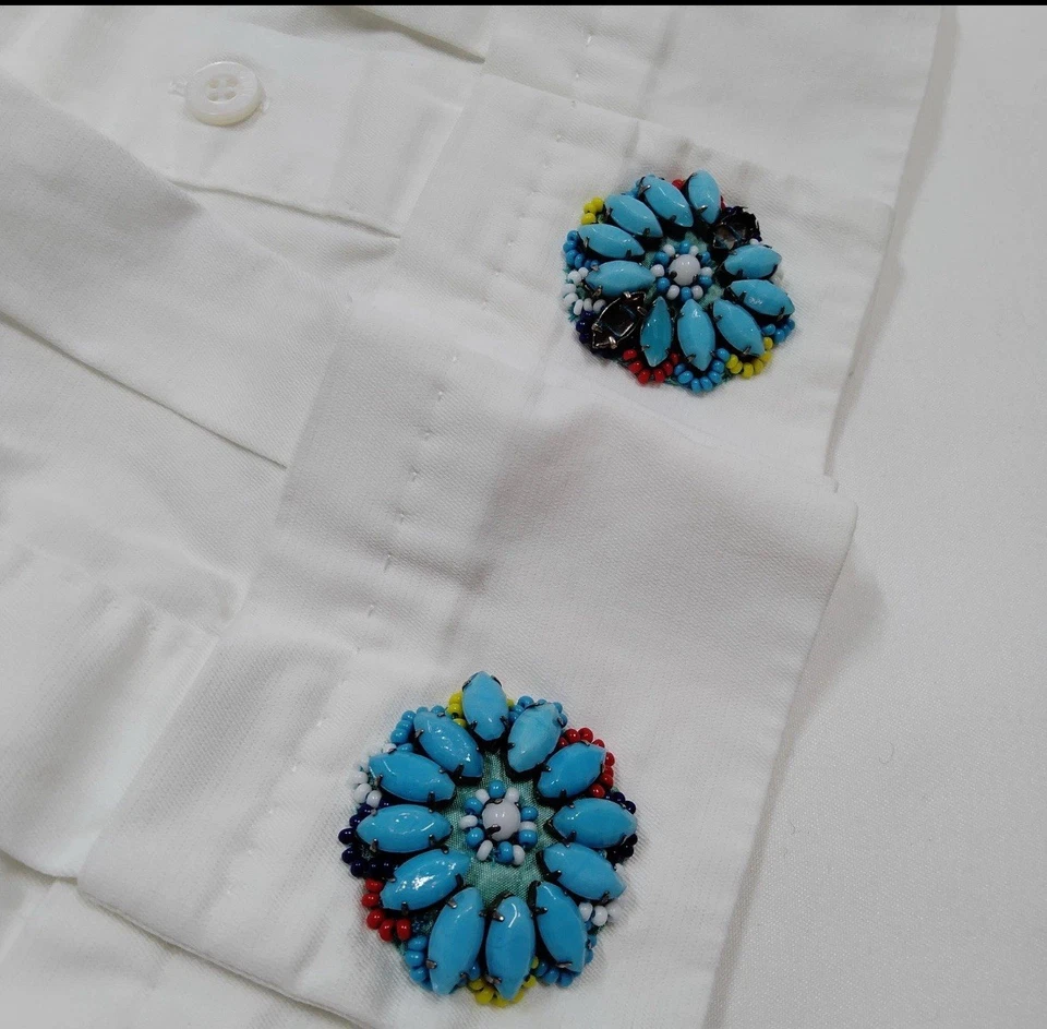 Подлинный Louis Vuitton короткий рукав белая женская блузка EUR 34 США маленький миниатюрный - Изображение 4 из 4