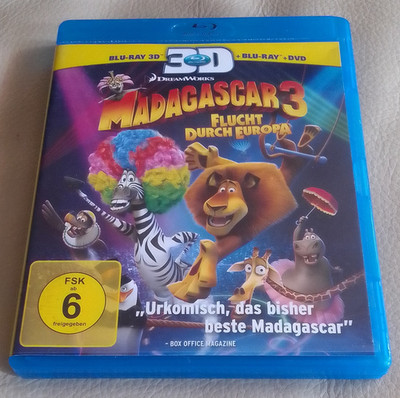 DreamWorks Madagascar 3: Flucht durch Europa 3D Blu-ray 1Disc !NUR 3D Version 