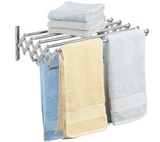 Stainless Steel Spacesaving Towel Rack Wall Mounted Retractable Huge Capacity