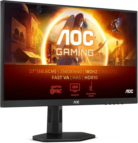 AOC Gaming Q27G4XND - 27 inch QHD monitor, 180 Hz, 0.5ms, FreeSync. Prem, Height