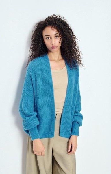 Women American Vintage Sweater Turquoise Alpaca 38
