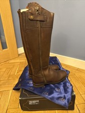 Rydale Allerton Spanish Riding Boots Brown Leather Athletic Fit Size 5 New
