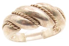 14k Gold & 925 Sterling Silver Vintage Ring Twisted Rope Dome  Sz 6  RG35999