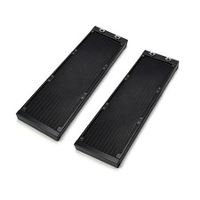 360mm Aluminum Radiator, Black, 2 Pack for PC Water Cooling, G1/4, 120mm Fan