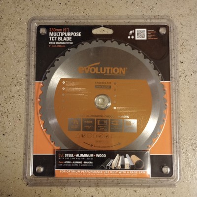 Evolution Power Tools Rage 230-TCT Saw Cutting Blade 9in. 230MM Multipurpose