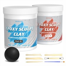 4 Pound Black Epoxy Putty Sculpt Clay, 2 Part A  B Modeling Compound for Scul