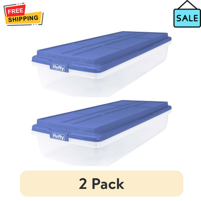 Hefty HI-RISE 63 Quart Latching Storage Bin 2 Pack