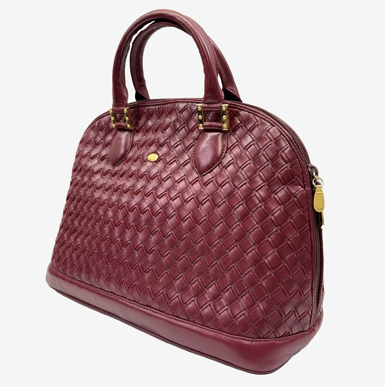 Authentic Bally Hand Bag  LeatherRed From Japan 0806