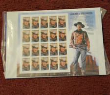 John Wayne Legends of Hollywood Collectible Sheet of 20 Stamps New Sealed