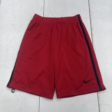 Nike Shorts Boys Medium Red Mesh Athletic Basketball Gym Training Elastic Waist