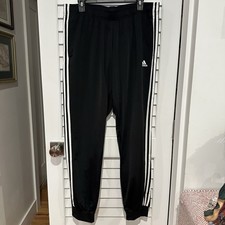 Adidas Three Stripe Track Pants Joggers Sz XL Black Mens