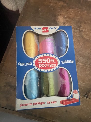 Vintage 6 Pack Of Sun Glo Curling Ribbon 