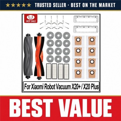 Replacement Accessory Kit for Xiaomi X20+ / X20 Plus Robot Vacuum Dust Bags Mop