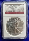 2011 * NGC * Silver Eagle S$1 * MS69 * EARLY RELEASES * #3451858-204 * Milk Spot