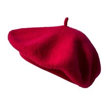 Rose Red French Beret Hat  Classic wool hat  One size  French cap