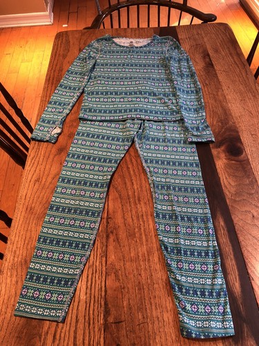 Champion Thermal Underwear Pajama Set M Girls Blue 2 Pieces PJs Youth - Bild 1 von 7