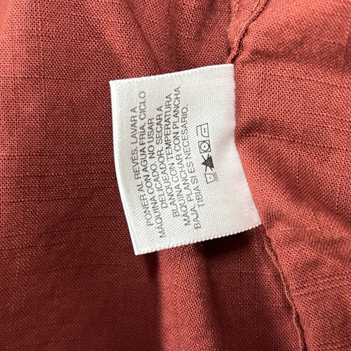 Basic Editions Mens M Workshirt Dress Shirt Button Up Short Sleeve Shirt Red - Picture 8 of 11