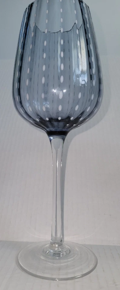 Copos de vinho (2) balão circular azul chuva branca - Imagem 3 de 4