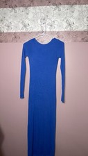 New 250 Enza Costa Silk Knit Maxi Long Sleeve Small Blue