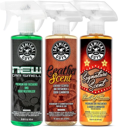 Chemical Guys AIR_301 Best Air Freshener Kit - New Car Scent, Leather Scent & Si