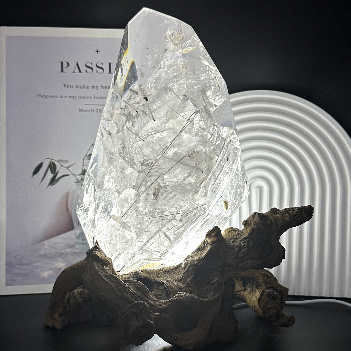 Rock Clear Crystal With Black Lines 8+ Thousand Rock Crystal