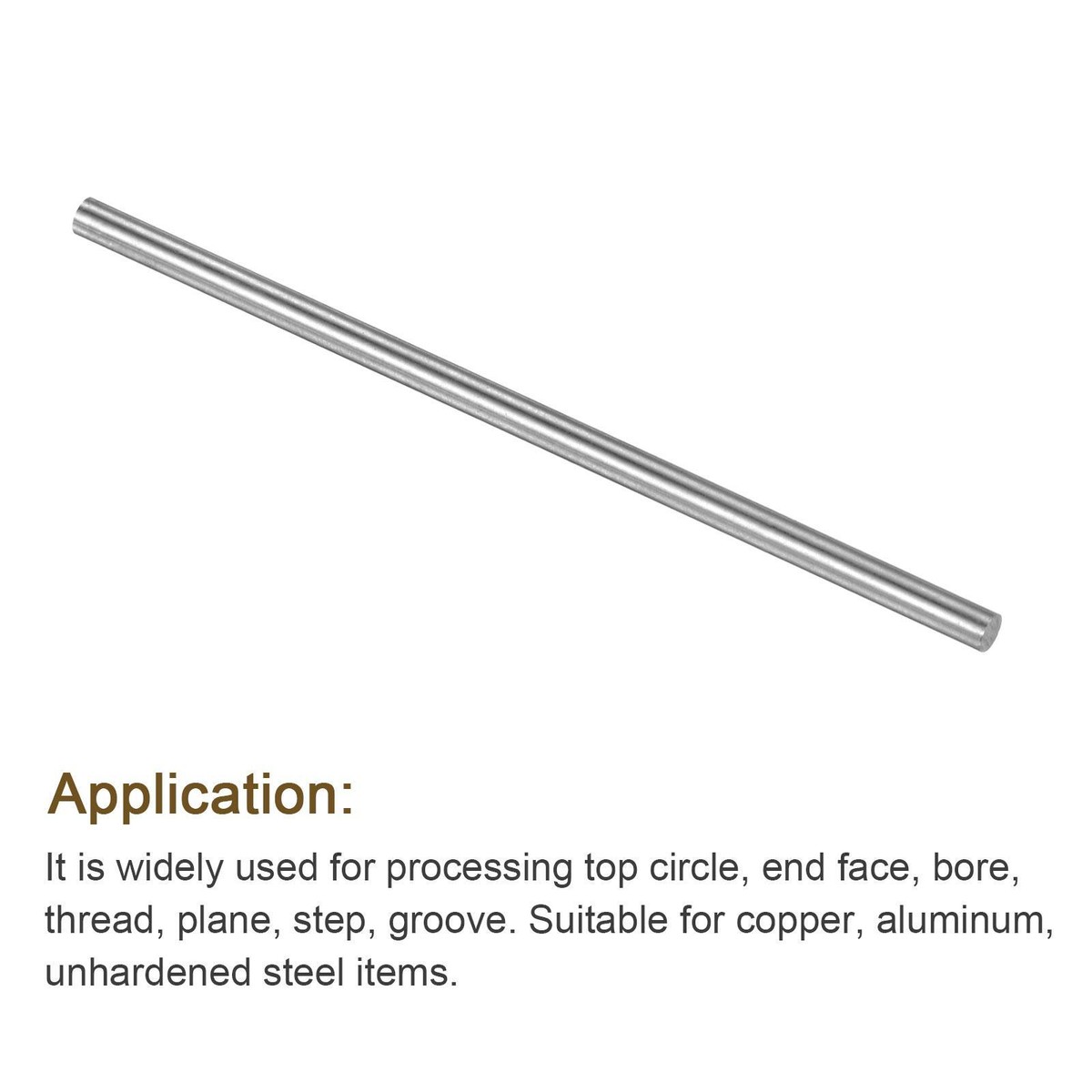2.4x60mm(Dia -0/-0.01mm) Round Steel Rod 63-65 HRC HSS Lathe