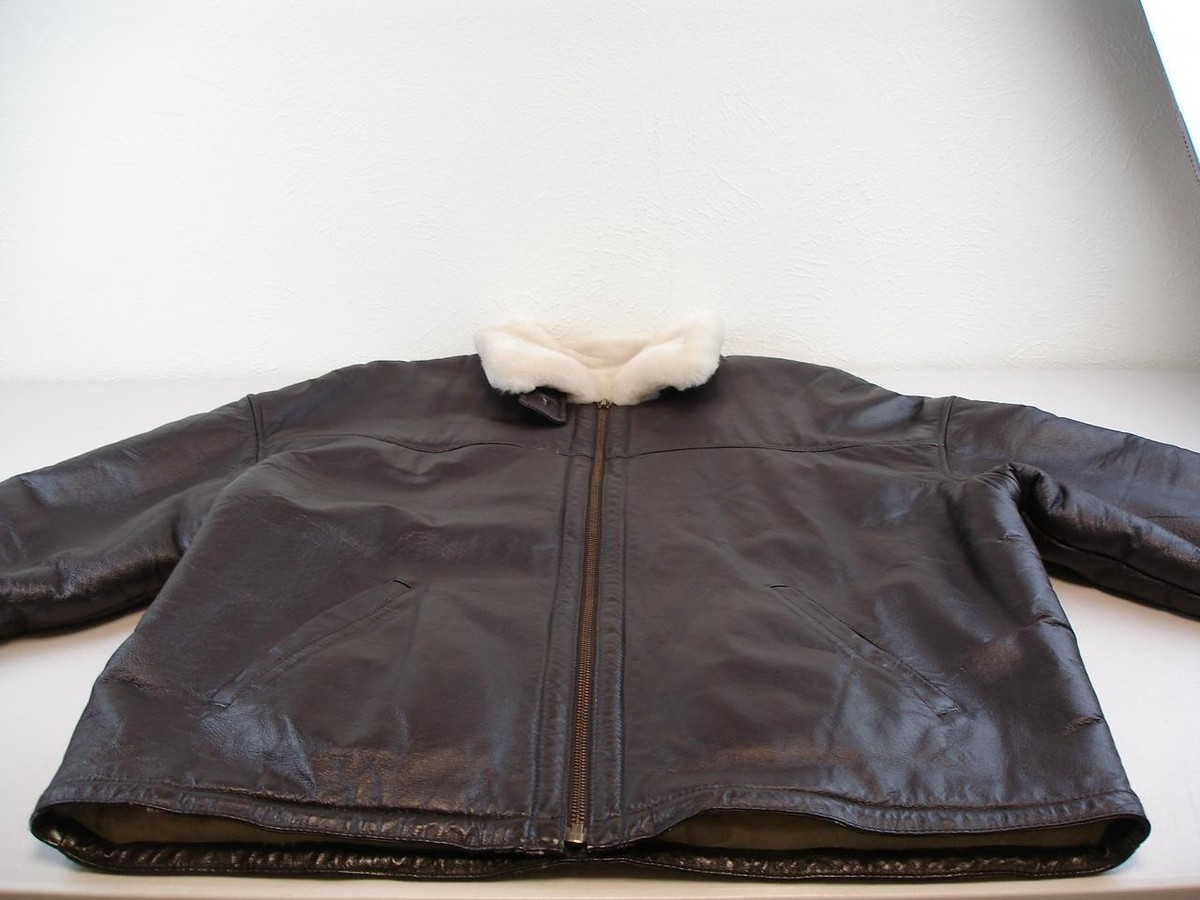 Men's L Wilsons Brown Leather B-3 Style Bomber Flight Jacket Men's L Wilsons Brown Leather B-3 Style Bomber Flight Jacket
