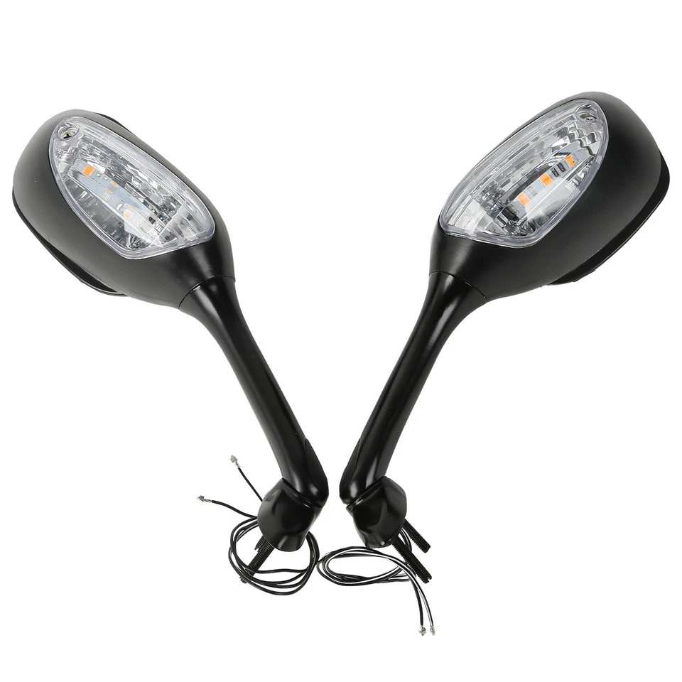 Espejos retrovisores transparentes/señales de giro de humo aptas para Suzuki GSXR600 GSXR750 2006-25 Foto 2 de 4