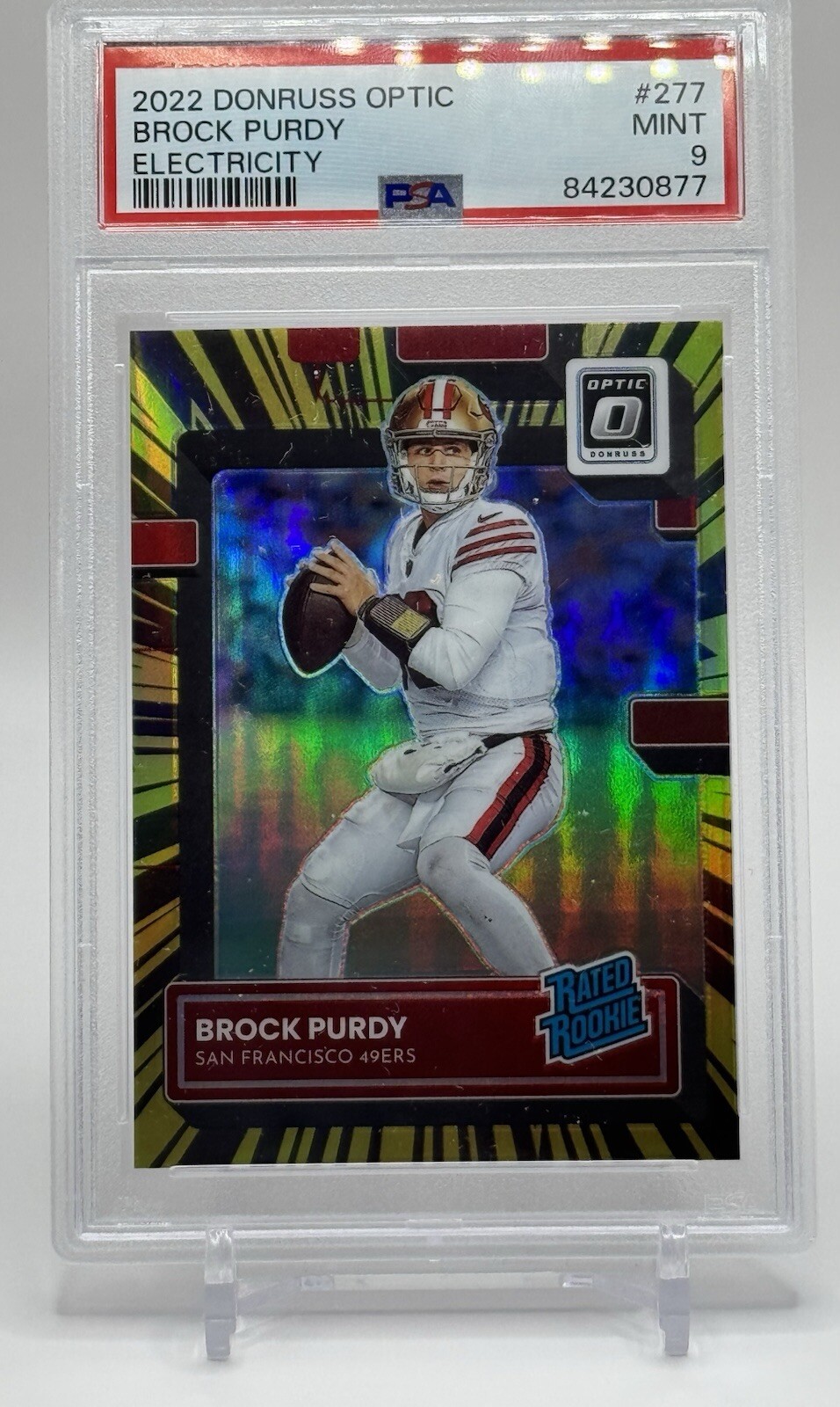 2022 Donruss Optic Electricity Brock Purdy #277 7/65