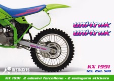 2 Adesivi forcellone swingarm uni trak kawasaki KX 125 250 500 1991 91 unitrak