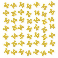 Set of 100 Number 14 Confetti Gold Glitter 14 Paper Scatter 14th Birthday Par...
