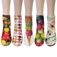 Wrapables® 3D Novelty Funny Ankle Socks, Sweet Treats