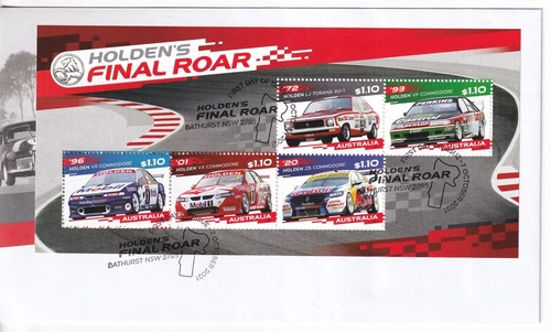 AUSTRALIAN FDC: 2021 HOLDEN'S FINAL ROAR STAMP SHEETLET M/S