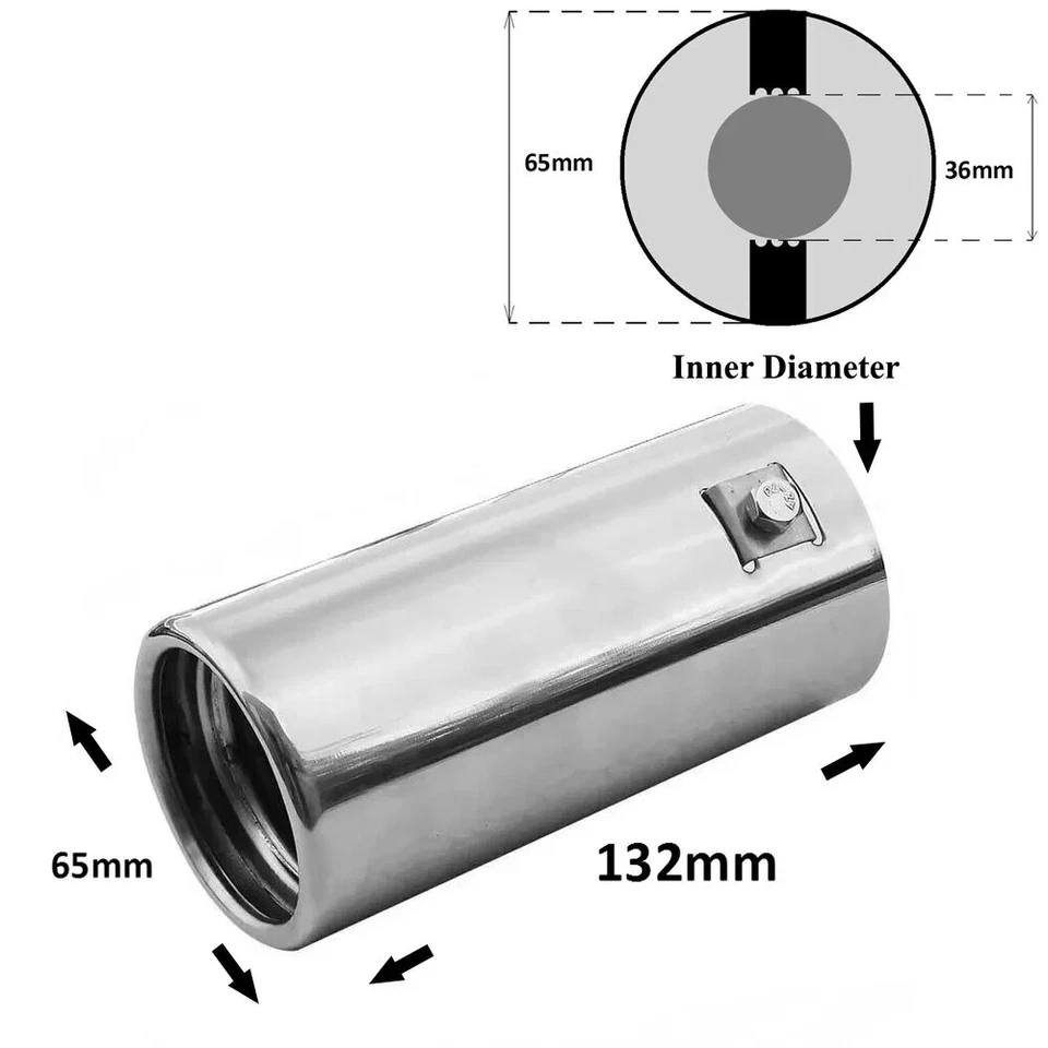 Exhaust Tip Trim Pipe Tail For Suzuki Grand Vitara Ignis Jimny Liana Swift - Image 2 of 4