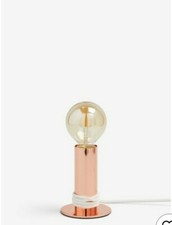 Next Rae Rose Gold Retro Table Lamp with White Cabel