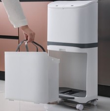 48L Trolley Cart Kitchen Recycling Rubbish Bin Waste Trash Sorted Box Foot Pedal