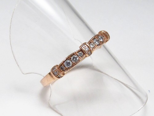Pre-Owned Adrianna Papell 14K Rose Gold 0.18ctw Diamond Wedding Band Ring Sz 8 - Picture 4 of 16