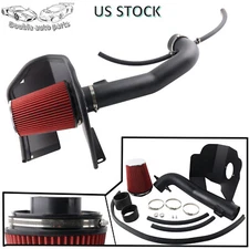 Cold Air Intake System Shield + Red Filter For 2014-18 Chevy GMC 1500 5.3L 6.2L