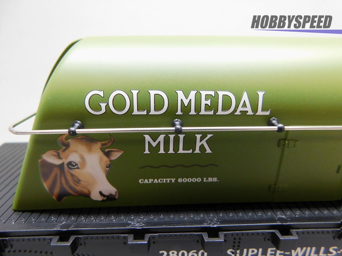 LIONEL GOLD MEDAL MILK FLATCAR W/ MILK CONTAINER O GAUGE farm