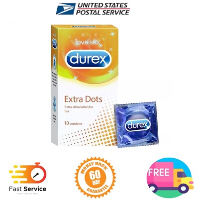 Durex Extra Dotted Condoms for Men | Ribbed and Dotted for Extra Stimulation
