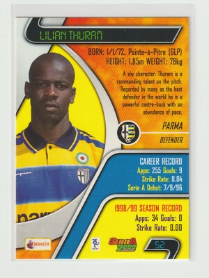 1999-00 TOPPS MERLIN SERIE A No.52 [ LILIAN THURAM ] PARMA | eBay