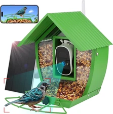 Smart Bird Feeder Camera with Solar Panel - AI Identification, Motion Detection,