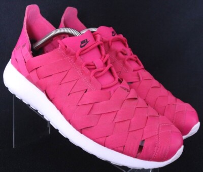 Nike Roshe 555257-601 Running Woven Pink Lace-Up Athletic Shoes