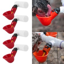 Poultry Water Drinking Cups-Chicken Hen Automatic Drinkers  PVC Fittings 4 Pack